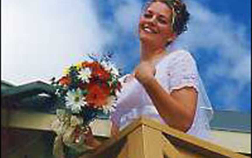 Bride on balcony