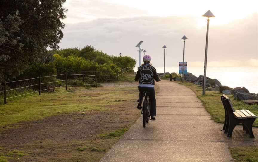 Cycling along the river at Tuncurry