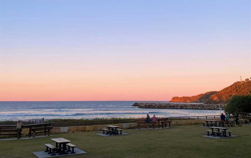 Sandbar and restaurant, Evans Head, NSW