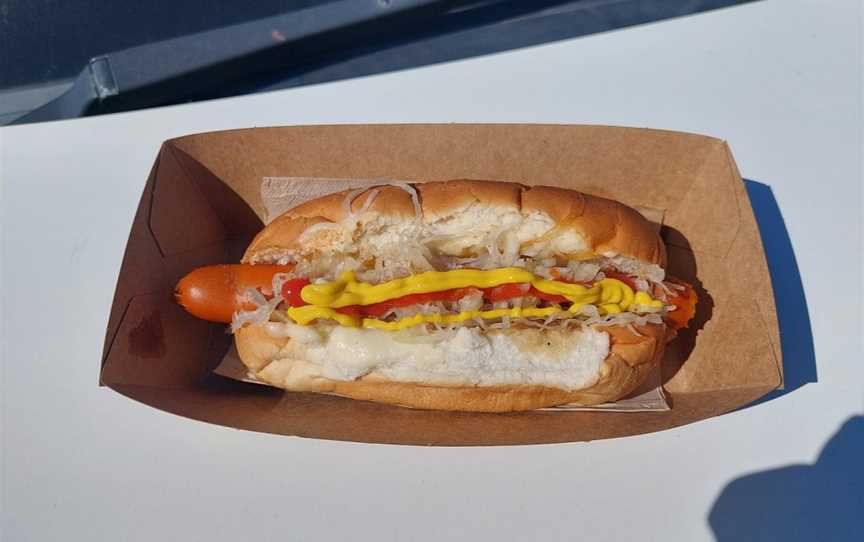 Let's be Frank American Bluff hotdog stand, Bluff, New Zealand