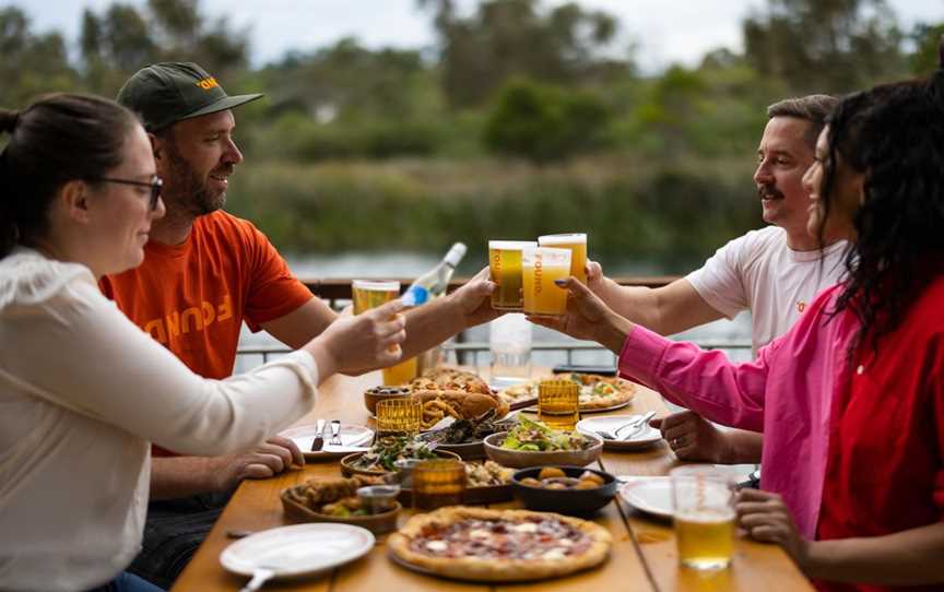 Pizza and beers at Found