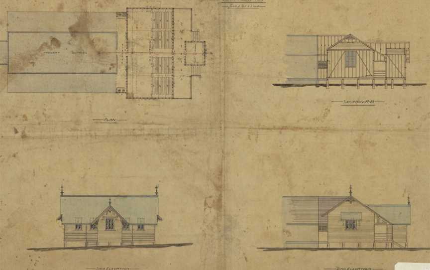 Architecturalplansforschoolandteachersresidenceslocatedat German Station Ccirca1880