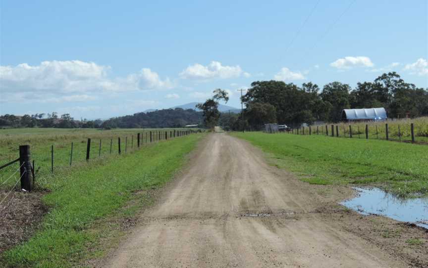 Looking west on Orphanage Road, on the boundary of Nindaroo (south & left) and Habana (north & right), 2016.jpg