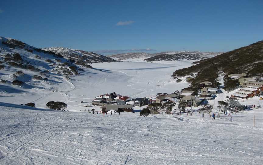 Overlooking Charlotte Pass Village in winter