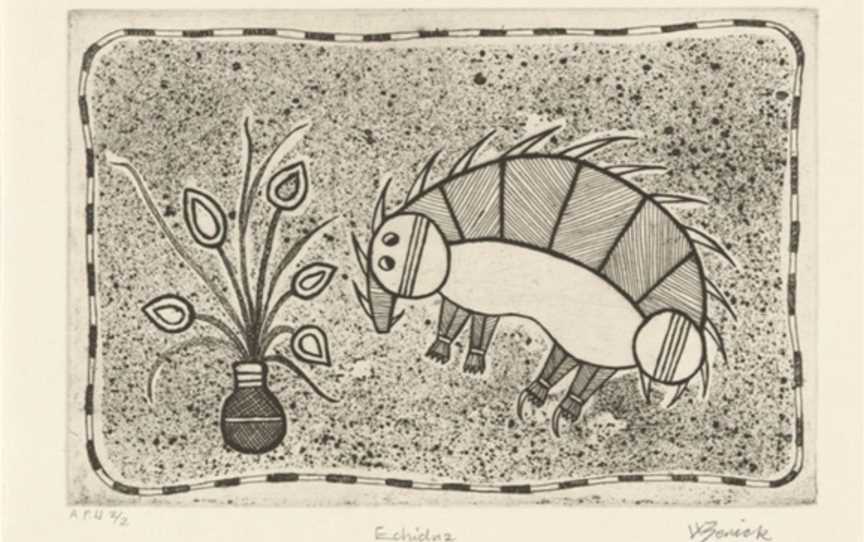 Wendy Watjera Berick, Australian Print Workshop, Yorta Yorta people, Echidna, April 1999