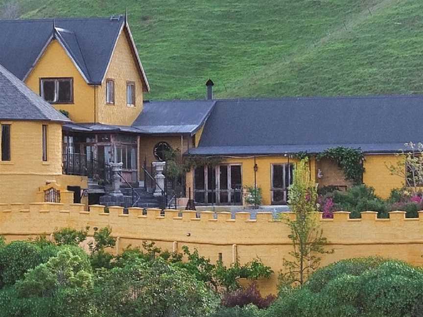 View of The Mudcastle from across the valley