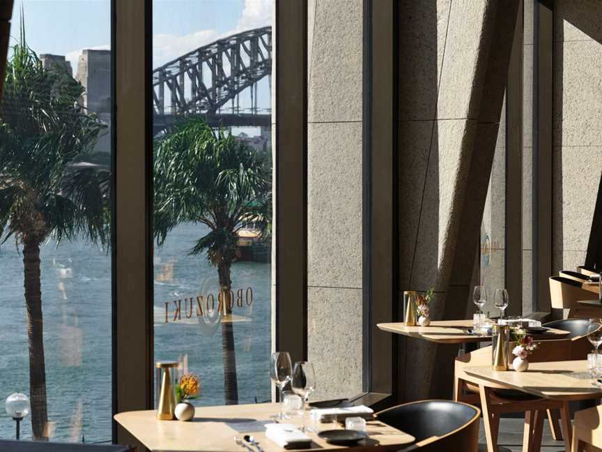 Oborozuki main dining room overlooking Circular Quay, Sydney.