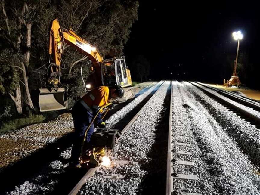 Rail Welder hard at work