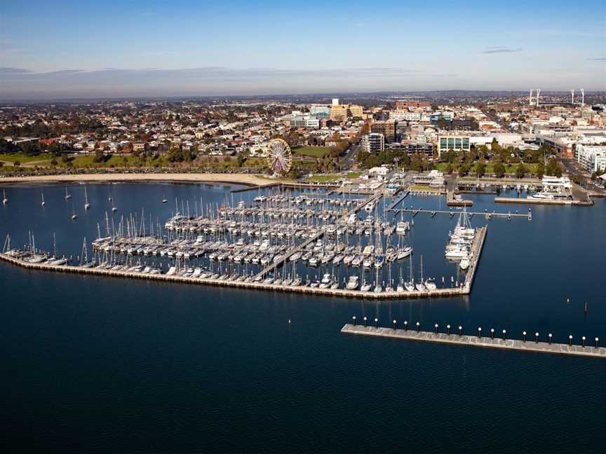 Geelong waterfront, views by helicopter