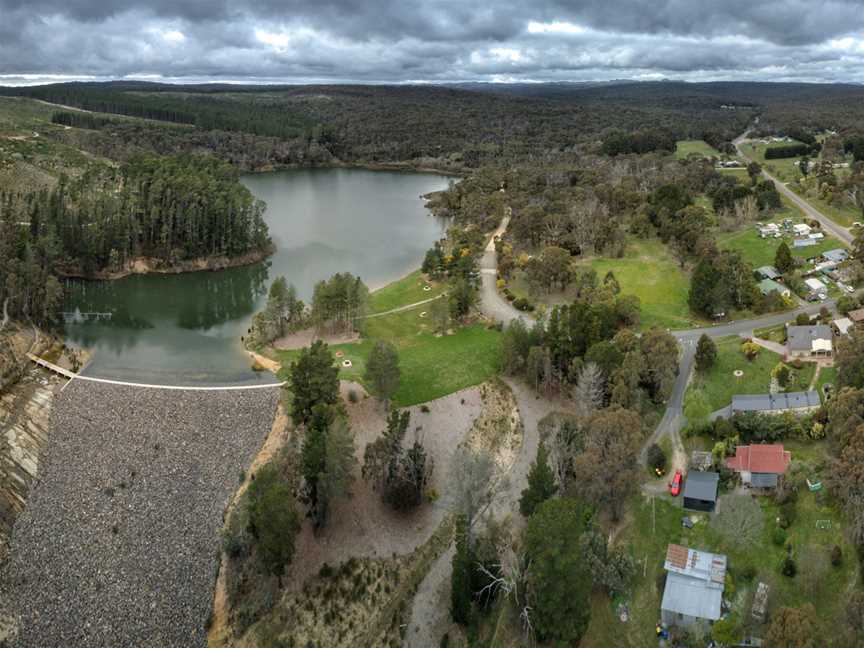 Aerialperspectiveof St Georges Lakein Creswick