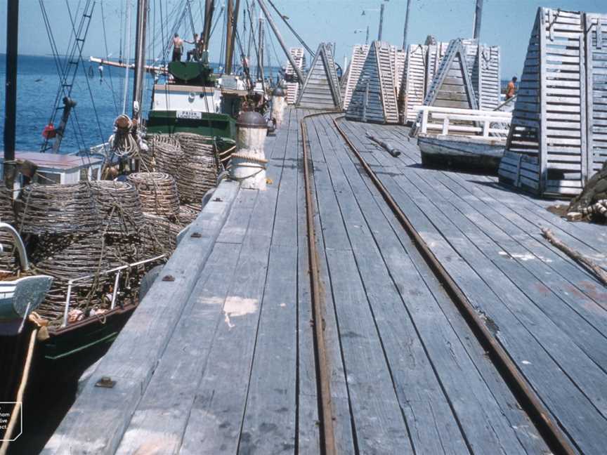 Crawfish pots & storage Corfe Port Welshpool S. Victoria. 1958 (26539024729).jpg