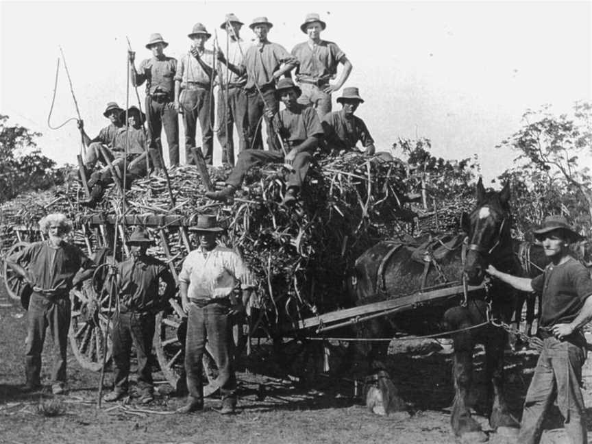 Group of teamsters at Walligan siding, 1924 season.jpg